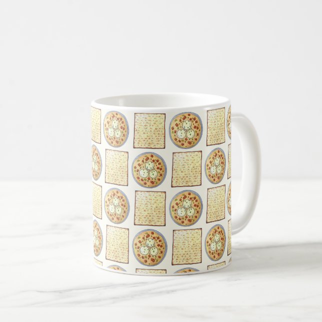 Taza De Café Matzo Ball Soup Matzah Flatbread Passover Cuisine (Anverso derecho)