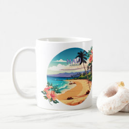 Taza De Café Maui Hawaii Kaanapali Beach Vintage Retro Café M