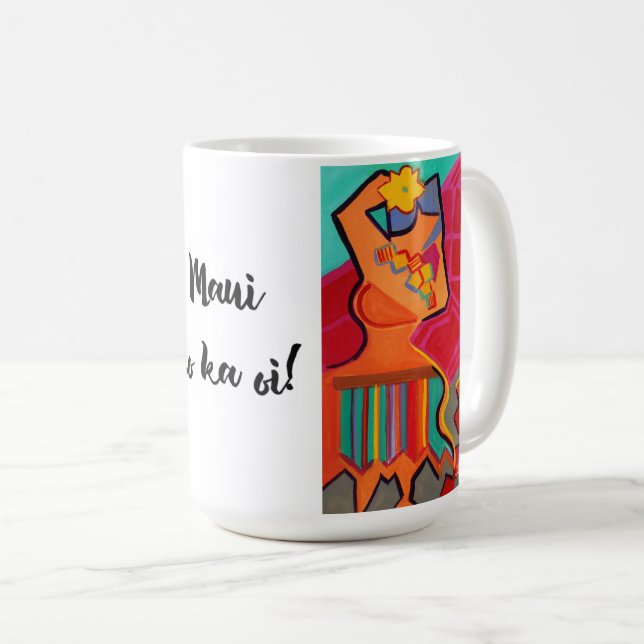 Taza De Café Maui Mod Hula Chica Mug (Anverso derecho)