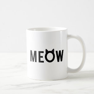 Taza De Café Maullido, diseño del texto con los oídos de gato
