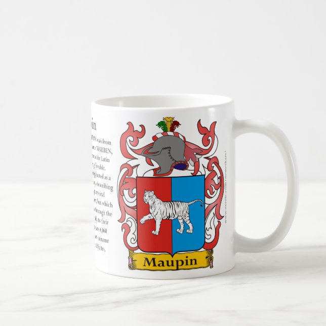 Taza De Café Maupin, el origen, el significado y el escudo (Derecha)