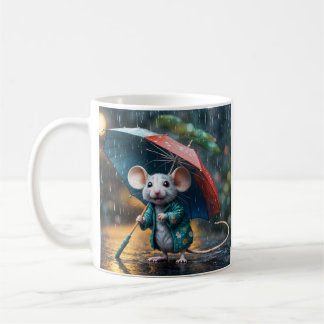Taza De Café Maus mit Schirm Postcard