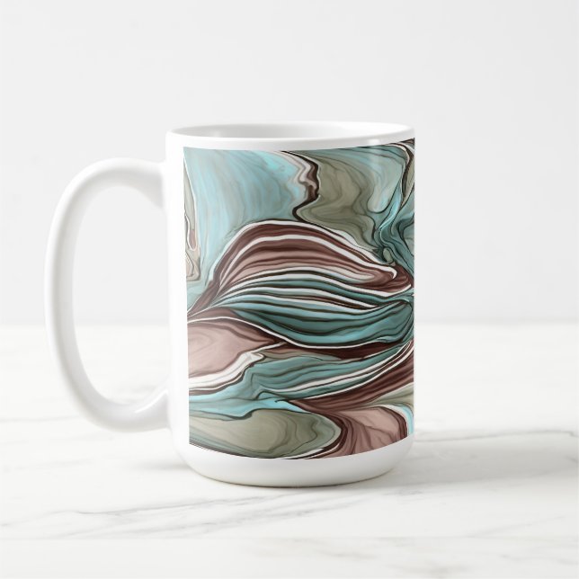 Taza De Café Mauve Blue Aqua Swirling Mug (Izquierda)