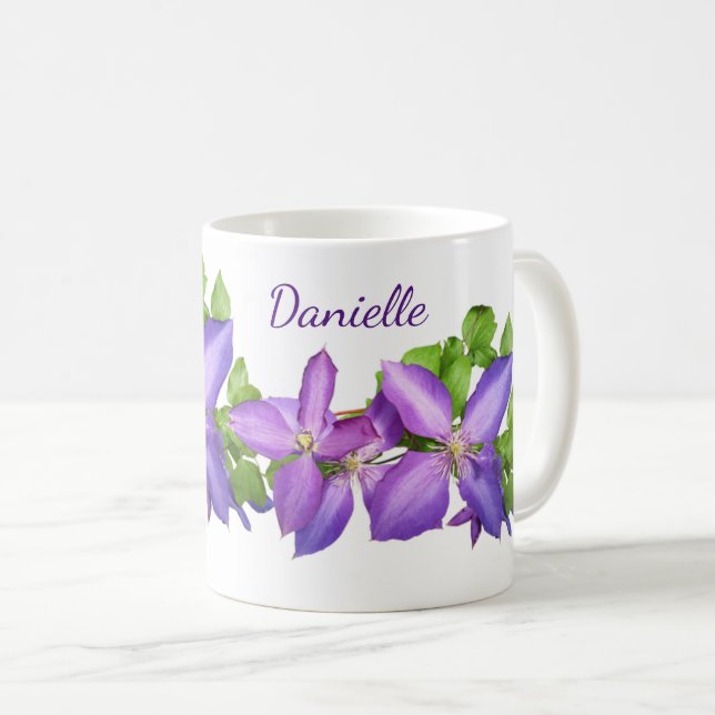 Taza De Café Mauve Clematis, Bonito personalizada (Anverso derecho)