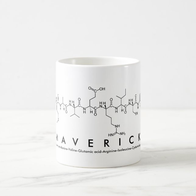 Taza De Café Maverick peptide nombre mug (Centro)