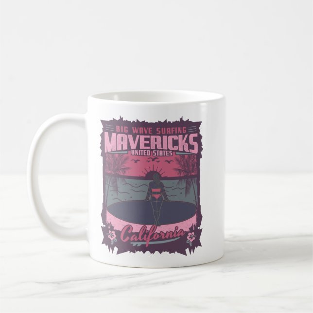 TAZA DE CAFÉ MAVERICKS CALIFORNIA - BIG WAVE SURFING (Izquierda)