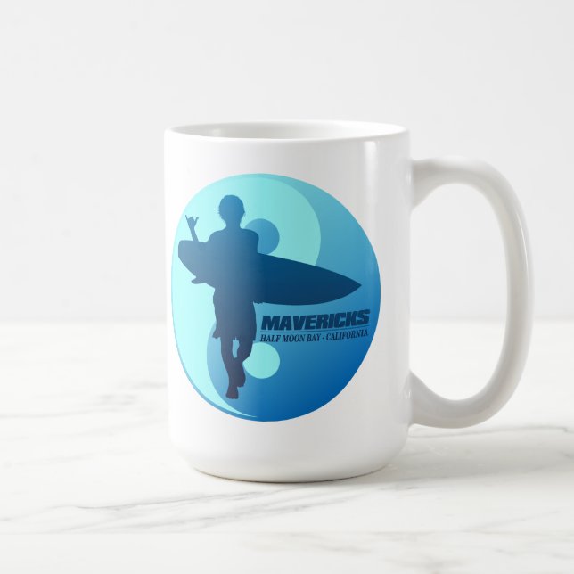 Taza De Café Mavericks -Half Moon Bay (Azul) (Derecha)