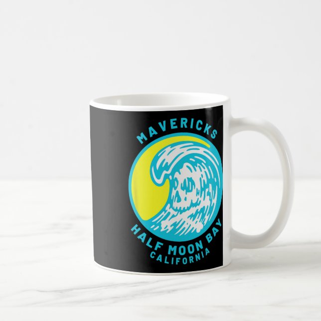 Taza De Café Mavericks Half Moon Y Surfing  (Derecha)