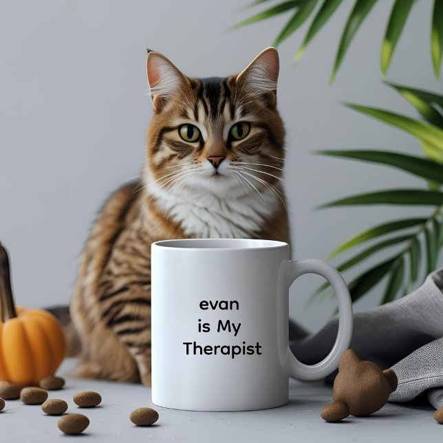 Taza De Café Max es mi terapeuta - Mascota de apoyo emocional M (Subido por el creador)