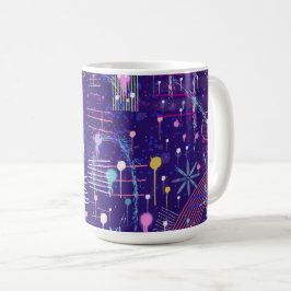 Taza De Café Maximalist Abstract on Purple