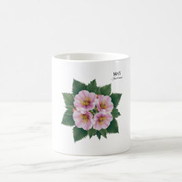 Taza De Café May Birday Hawthorn Bloom: Floral personalizada