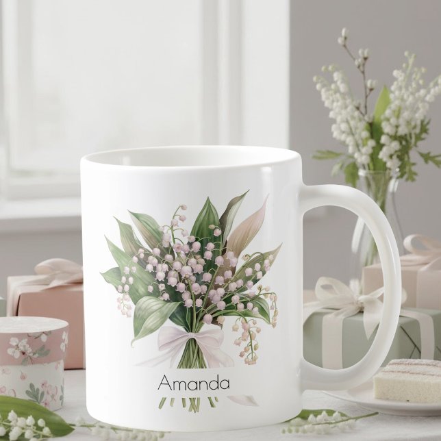 Taza De Café May Birth Flower Mug | Lily of the Valley Mug (Subido por el creador)