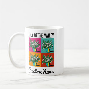 Taza De Café May Birth Month Flor Lily del Valle Colorido