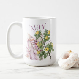 Taza De Café May Month Flower Lily of the Valley Hawthorn Fancy