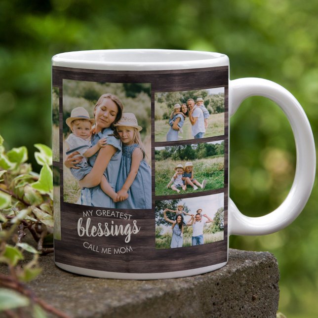 Taza De Café Mayor bendición cita 12 foto madera rústica (Subido por el creador)
