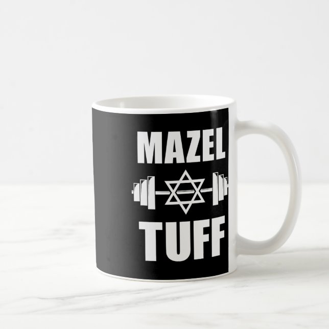 Taza De Café Mazel Tuff Funny Jewish Workout (Derecha)