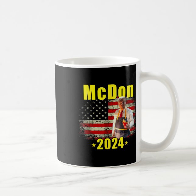 Taza De Café Mcdon 2024 Funny Donald Trump Cocina francesa frit (Derecha)