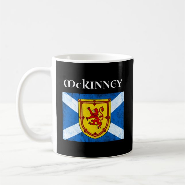 Taza De Café Mckinney Clan Escocia Nombre Bandera Escocesa (Izquierda)