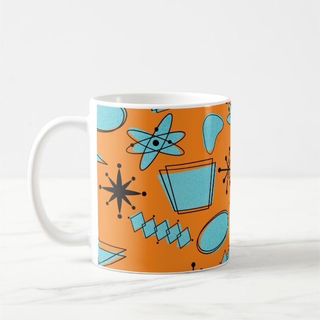 Taza De Café MCM Formas atómicas Turquesa en Naranja (Izquierda)