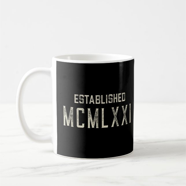 Taza De Café MCMLXXI 1971 Año en números romanos (Izquierda)