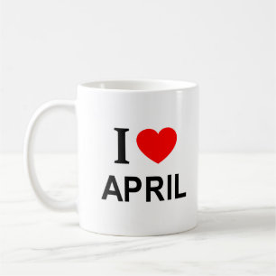 Taza De Café Me ❤️ ABRIL Amo ABRIL Me encanta ABRIL
