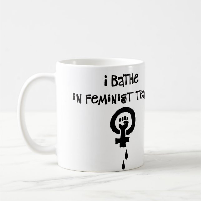 Taza De Café Me baño en rasgones feministas (Izquierda)