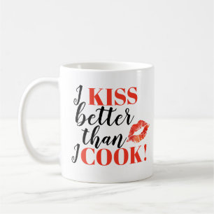 Taza De Café Me beso mejor que cocino los labios del  