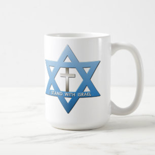 Taza De Café Me coloco con la estrella cruzada cristiana de