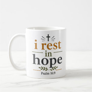 Taza De Café Me descanso en la esperanza inspirando cita de las