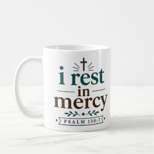 Taza De Café Me descanso en la misericordia inspirando cita de
