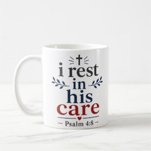 Taza De Café Me descanso en su cuidado Motivación cristiana ins