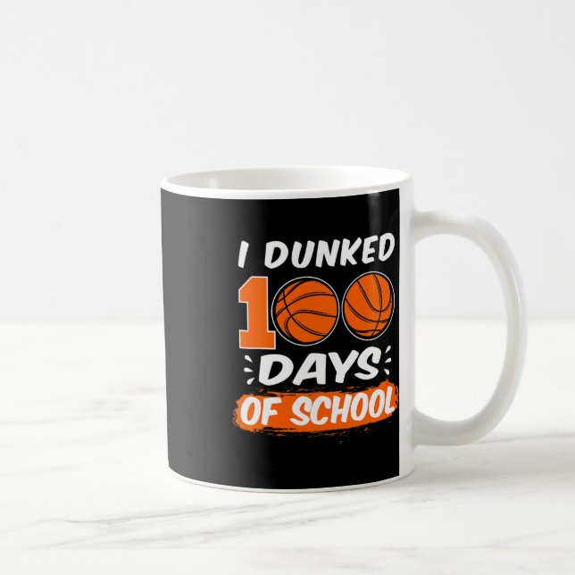 Taza De Café Me Dormí 100 Días De Básquetbol Escolar (Derecha)
