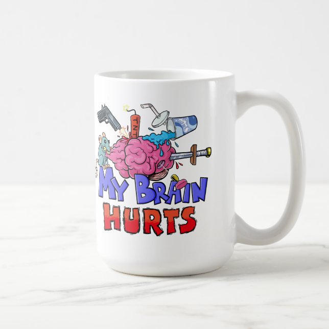 Taza De Café Me Duele El Cerebro Humor Oscuro (Derecha)