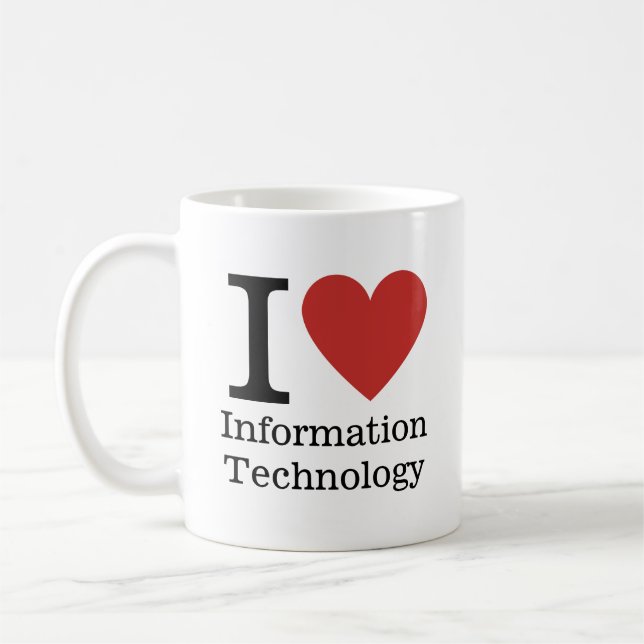 Taza De Café Me ❤️ El Departamento de Tecnología de la Informac (Izquierda)