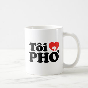 Taza De Café Me encanta (amo) el Pho vietnamita (Tôi ❤ PHỞ) Idi