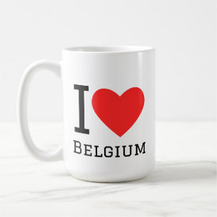 Taza De Café Me encanta Bélgica pegatina cuadrada
