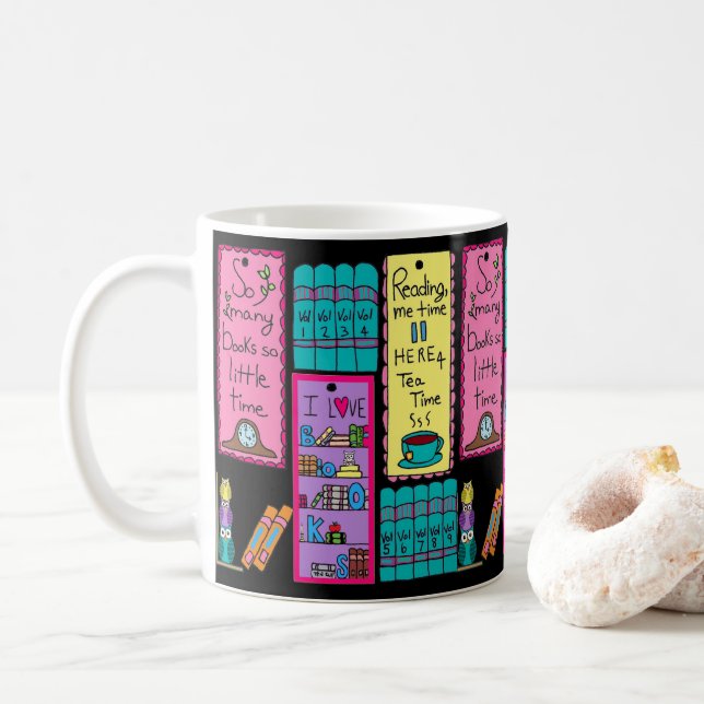 Taza De Café Me encanta Books Mug (Con donut)