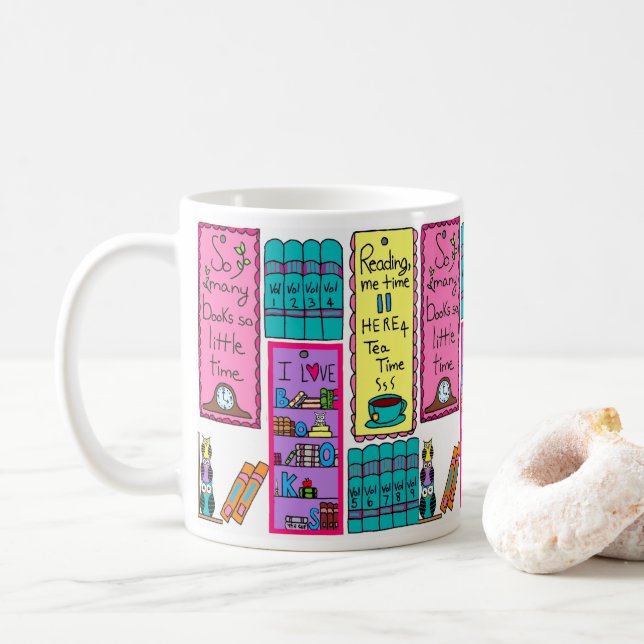 Taza De Café Me encanta Books Mug (Con donut)