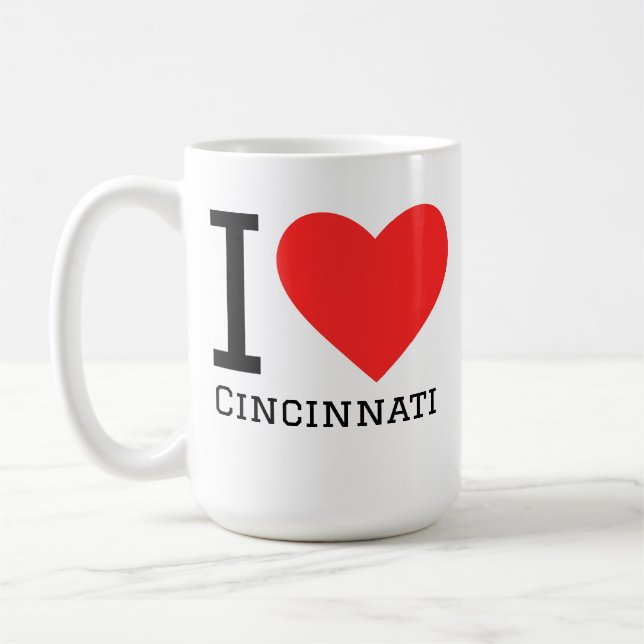 Taza De Café Me encanta Cincinnati  (Izquierda)