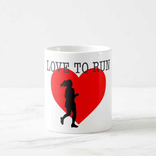 Taza De Café Me encanta correr a la mujer chica regalo (Centro)