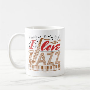 Taza De Café Me encanta el aficionado a la música jazz saxofón