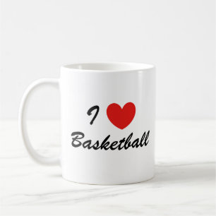 Taza De Café Me encanta el baloncesto deportes Typografía Café