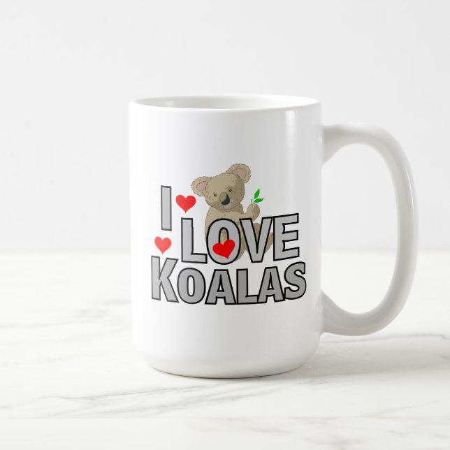 Taza De Café Me encanta el café de Koalas Mug (Derecha)