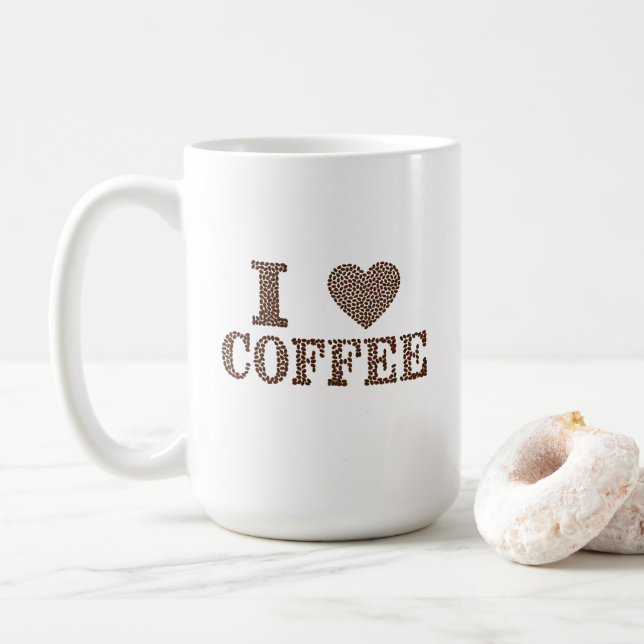 Taza De Café Me encanta el café Mug (Con donut)