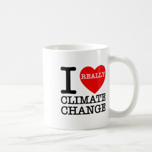 Taza De Café Me encanta el cambio climático, el corazón del mun