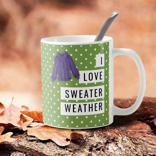 Taza De Café Me encanta el clima dulce divertido los puntos de  (Enjoy the fresh air with a special message mug that shares your feelings. Maybe a gift for someone.)