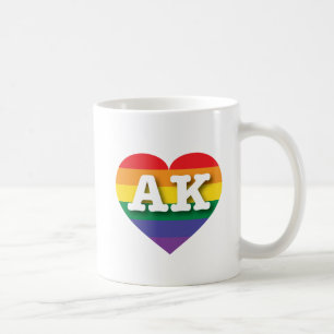 Taza De Café Me encanta el corazón arcoiris de Alaska