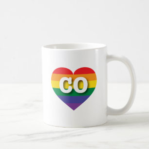 Taza De Café Me encanta el corazón arcoiris de Colorado