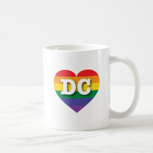 Taza De Café Me encanta el corazón arcoiris de DC