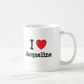Taza De Café Me encanta el corazón de Jacqueline T-Shirt